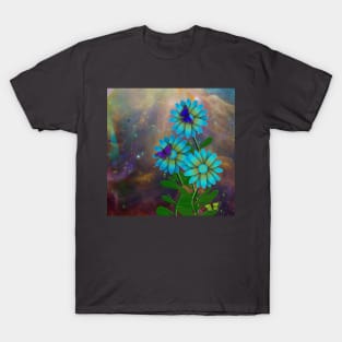 Blue flowers and butterflies T-Shirt